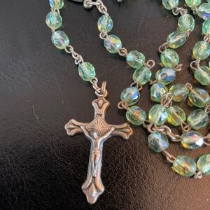 Light Green iridescent Rosary